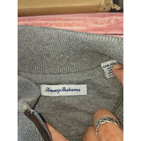 Tommy Bahama Gray Mens Half-Zip Sweater XXXL Cotton/Cashmere/Silk - Picture 5 of 9